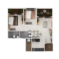 Bhosale Galaxy Charholi 2 BHK Floor Plan Image